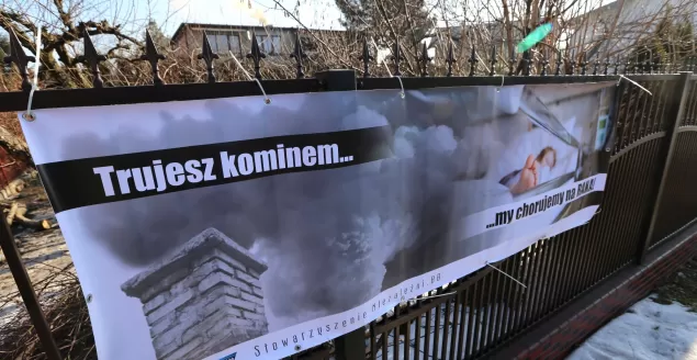 Pierwsze banery antysmogowe zawisły w Aleksandrowicach - 16.02.2016