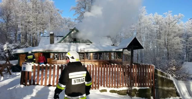 Pożar schroniska na Hrobaczej Łące - 07.01.2016